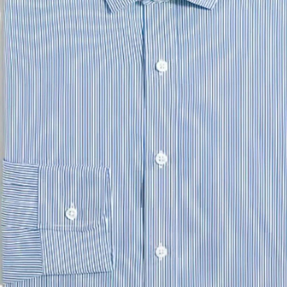 J Crew Men's Slim Performance Dress Shirt Stretch Quick Dry Cotton Blue 2XL $89